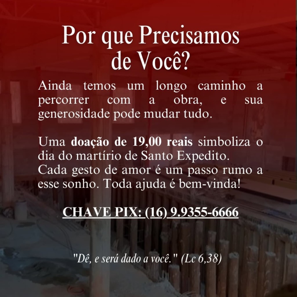 Por que precisamos de você — chave Pix